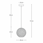 Imagen de COLGANTE 1 Luz Capullo Blanco Chico E27 20Ø