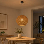 Imagen de COLGANTE 1 Luz Capullo Madera Grande E27 Esfera 40Ø cm