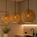 Imagen de COLGANTE 1 Luz Capullo Madera Chico E27 Ø20cm