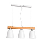 Imagen de Colgante LENA 3 Luces E27 Bco-Madera