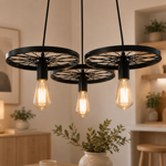 Imagen de Colgante Rueda 3 Luces E27 Ø55cm