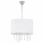 Imagen de ARAÑA 3 Luces Tul/Cr E14 caireles Blanca 40cm Ø / 25cm H pantalla / 80cm Cadena.