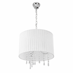 Imagen de ARAÑA 3 Luces Tul/Cr E14 caireles Blanca 40cm Ø / 25cm H pantalla / 80cm Cadena.