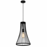 Imagen de COLGANTE Cono 1 Luz E27 Negro Ø28cm/48cm H