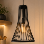 Imagen de COLGANTE Cono 1 Luz E27 Negro Ø28cm/48cm H