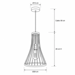 Imagen de COLGANTE Cono 1 Luz E27 Negro Ø28cm/48cm H