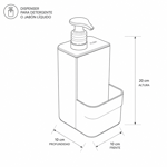 Imagen de DISPENSADOR C/Porta esponja Compact 500ml NEGRO Ou Trium 10x10x20cm H