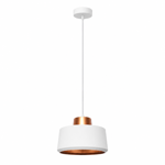 Imagen de COLGANTE 1 Luz Campana Oslo Plus Blanca/Cobre Ø25cm  / 15cm H / 1.00mt H tot.