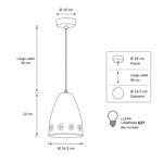 Imagen de COLGANTE 1 Luz E27 Blanco/Rosa Infantil