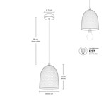 Imagen de COLGANTE 1 Luz E27 Niquel Martillado 20 cm Craquele