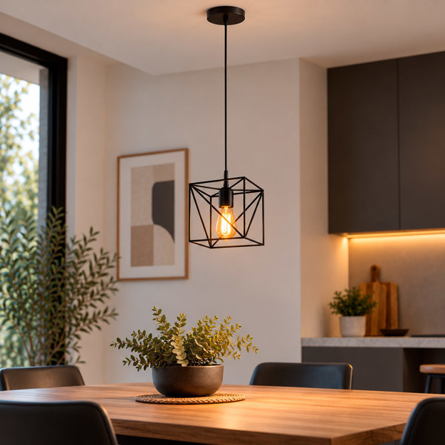 Imagen de COLGANTE 1 Luz E27 Cubo Vintage 16x16 / 16cm H