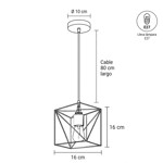 Imagen de COLGANTE 1 Luz E27 Cubo Vintage 16x16 / 16cm H