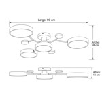 Imagen de Centro Led 40w Bonzo Blanco 3 Tonalidades 90x58x14cm H