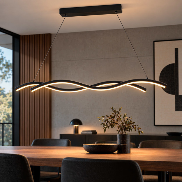 Imagen de Colgante LED 26w Wave Negro 90cm