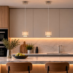 Imagen de Colgante Cronos LED 1 x 5w ((10x10/6.5cm h)( h.max 1.15mts.)) Caireles Cristal