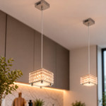 Imagen de Colgante Cronos LED 1 x 5w ((10x10/6.5cm h)( h.max 1.15mts.)) Caireles Cristal