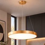 Imagen de Colgante LED 30w Flat Oro Mate 3 Tonalidades Ø50x5cm H
