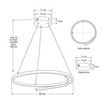 Imagen de Colgante LED Isadora 38W Frio Nickel Ø55cm 120cm h