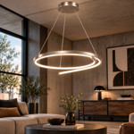 Imagen de Colgante LED Isadora 38W Neutro Nickel Ø55cm 120cm h