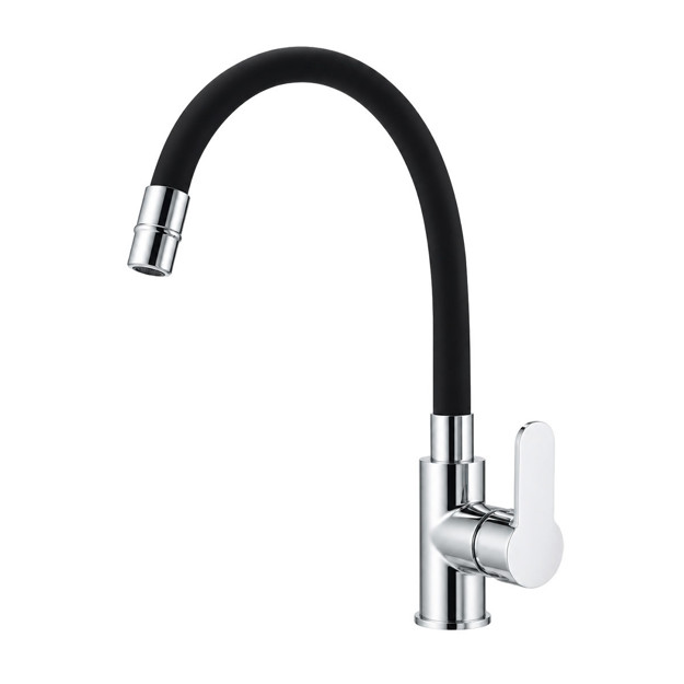 Imagen de MEZCLADORA de Mesada Pico Flexible Negro 35mm