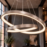 Imagen de Colgante LED Serena Duo 50W Cálido Nickel Ø60/Ø40 100cm h
