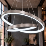 Imagen de Colgante LED Serena Duo 50W Frio Nickel Ø60/Ø40 100cm h