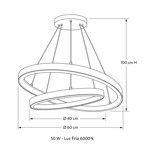 Imagen de Colgante LED Serena Duo 50W Frio Nickel Ø60/Ø40 100cm h