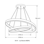 Imagen de Colgante LED Serena Duo 50W Neutro Nickel Ø60/Ø40 100cm h