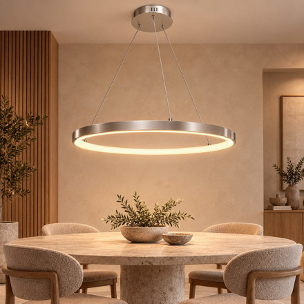 Imagen de Colgante LED Serena Single 35W Cálido Nickel Ø60 100cm h