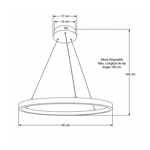 Imagen de Colgante LED Serena Single 35W Cálido Nickel Ø60 100cm h