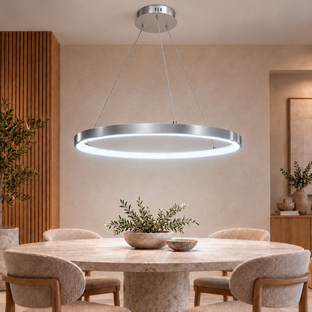 Imagen de Colgante LED Serena Single 35W Frio Nickel Ø60 100cm h