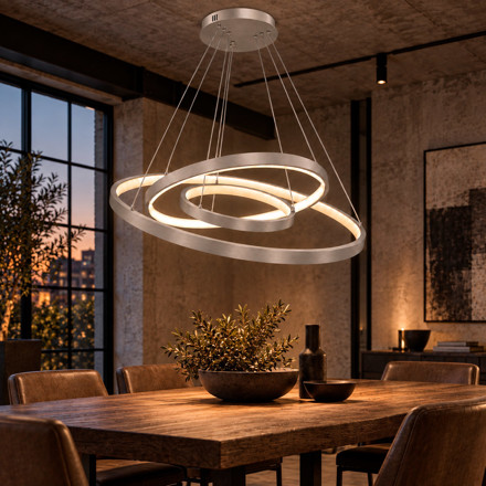 Imagen de Colgante LED Serena Tryo 92W Cálido Nickel Ø80/Ø60/Ø40 100cm h