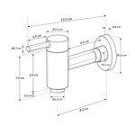 Imagen de GRIFO Unitario de Pared Recto CC  Prof.tot 16cm / Prof.al chorro 9cm / 7cm H