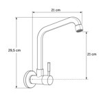 Imagen de GRIFO Unitario Pared Pico U Acero Palito