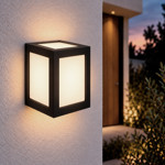 Imagen de APLIQUE LED de Exterior 12w Calido Rectangular Negro 13x10.8x16cm H