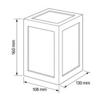Imagen de APLIQUE LED de Exterior 12w Calido Rectangular Negro 13x10.8x16cm H