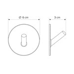 Imagen de PERCHA Adhesiva 1 Gancho Acero Negro Ø6cm
