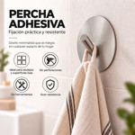 Imagen de PERCHA Adhesiva 1 Gancho Acero Ø6cm