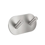 Imagen de PERCHA Adhesiva 2 Ganchos Acero 9.5x4.5x3cm Prof