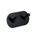 Imagen de PERCHA Adhesiva 2 Ganchos Acero Negro 9.5x4.5x3cm Prof