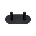 Imagen de PERCHA Adhesiva 2 Ganchos Acero Negro 9.5x4.5x3cm Prof
