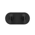 Imagen de PERCHA Adhesiva 2 Ganchos Acero Negro 9.5x4.5x3cm Prof