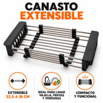 Imagen de Canasto Multiuso Extensible 22.5-36x19.5x9cm Prof.