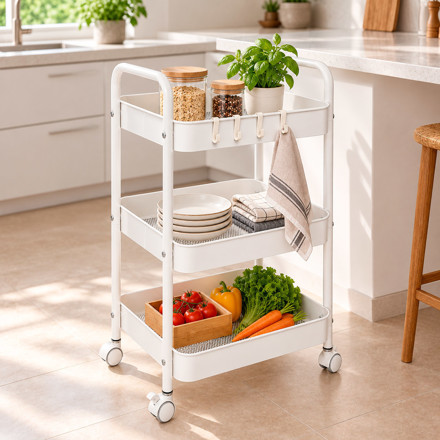Imagen de CARRITO Auxiliar Blanco 41x32x73cm H