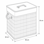 Imagen de Cesto de Ropa Bambú RECTANGULAR GRANDE 40x30x55cm