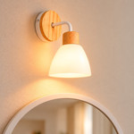 Imagen de APLIQUE 1 Luz E27 c/Brazo Mad.Blanco