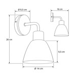 Imagen de APLIQUE 1 Luz E27 c/Brazo Mad.Blanco
